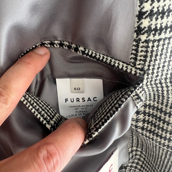 FURSAC France gray Prince of Wales double breasted jacket - Picture 2 of 5